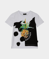 T-krekls balts ar apdruku meitenēm Gulliver цена и информация | Рубашки для мальчиков | 220.lv