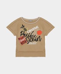 T-krekls bēšs ar apdruku kokvilnas meitenēm Gulliver cena un informācija | Krekli, bodiji, blūzes meitenēm | 220.lv