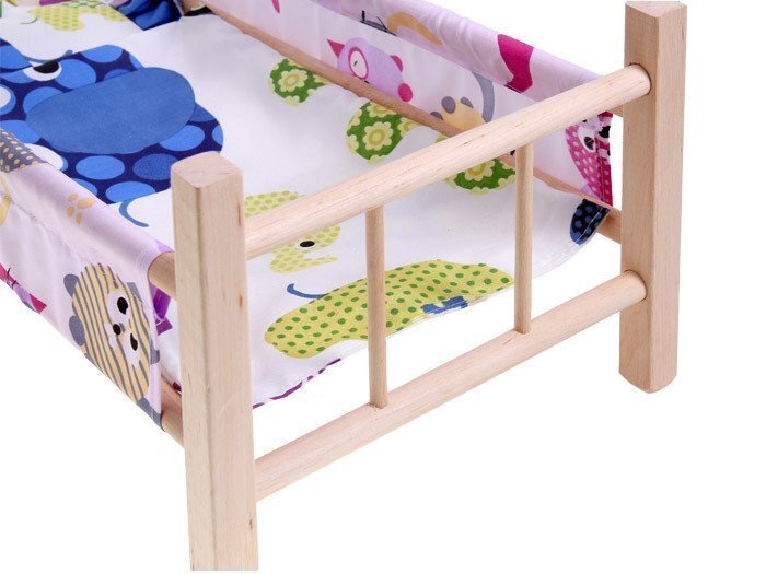 Koka gulta lellei ar gultasveļu cena un informācija | Rotaļlietas meitenēm | 220.lv