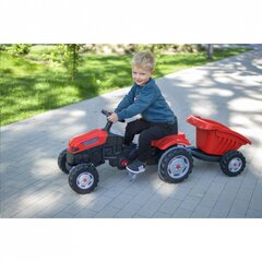 Traktors ar pedāļiem un piekabi, sarkans cena un informācija | Rotaļlietas zīdaiņiem | 220.lv