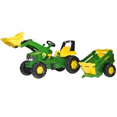 Педальный трактор с прицепом, зеленый цена и информация | Игрушки для мальчиков | 220.lv