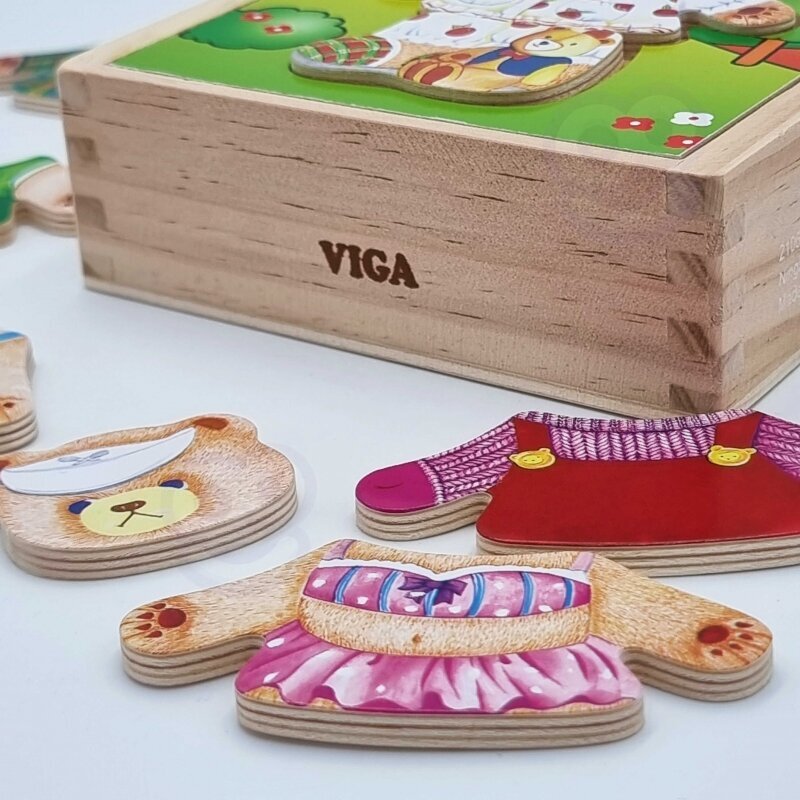 Koka puzle — saģērb lācenīti cena un informācija | Rotaļlietas zīdaiņiem | 220.lv