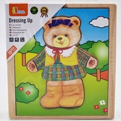 Деревянный пазл - Одеваем девочку-медвежонка цена и информация | Игрушки для малышей | 220.lv