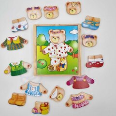 Koka puzle — saģērb lācenīti cena un informācija | Rotaļlietas zīdaiņiem | 220.lv