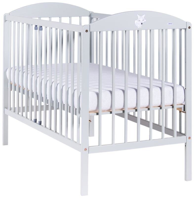 Bērnu gultiņa 124x65x92 cm, gaiši pelēka cena un informācija | Zīdaiņu gultas | 220.lv