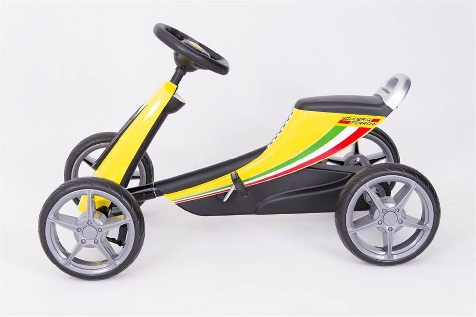 Kartings ar pedāļiem Ferrari, dzeltens цена и информация | Rotaļlietas zēniem | 220.lv
