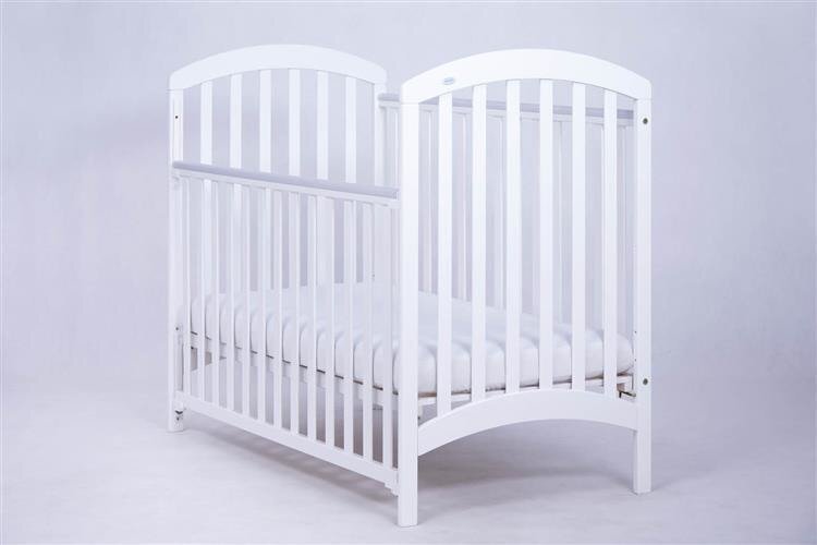 Bērnu gultiņa, 124x65x103 cm, balta cena un informācija | Zīdaiņu gultas | 220.lv