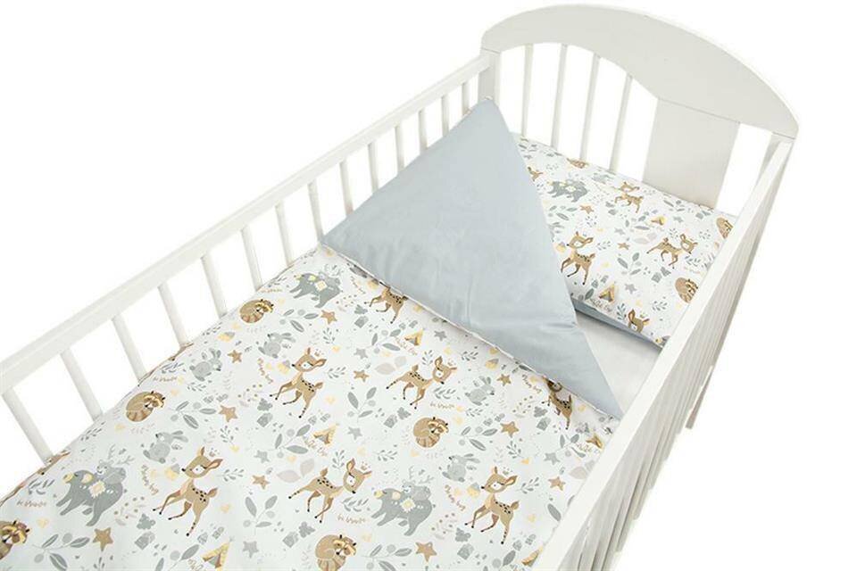 Divdaļīgs gultas veļas komplekts - meža dzivnieki, 135x100 40x60 cena un informācija | Bērnu gultas veļa | 220.lv