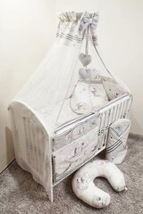 Sešdaļīgs gultas veļas komplekts "Dreamer Teddy Bear" 120x90x360, pelēks cena un informācija | Bērnu gultas veļa | 220.lv