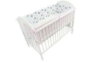 Sešdaļīgs gultas veļas komplekts - zvaigznītes 120x90x360, rozā cena un informācija | Bērnu gultas veļa | 220.lv