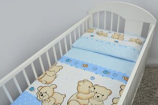 Sešdaļīgas gultas veļas komplekts - lāči 20x90x360, zilā krāsā cena un informācija | Bērnu gultas veļa | 220.lv