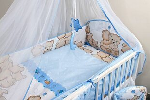Sešdaļīgas gultas veļas komplekts - lāči 20x90x360, zilā krāsā cena un informācija | Bērnu gultas veļa | 220.lv
