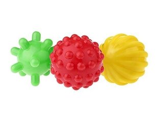 Резиновые текстурированные шарики, 3шт. цена и информация | Игрушки для малышей | 220.lv