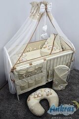Sešdaļīgs gultas veļas komplekts 120x90x360, bēšs цена и информация | Детское постельное бельё | 220.lv