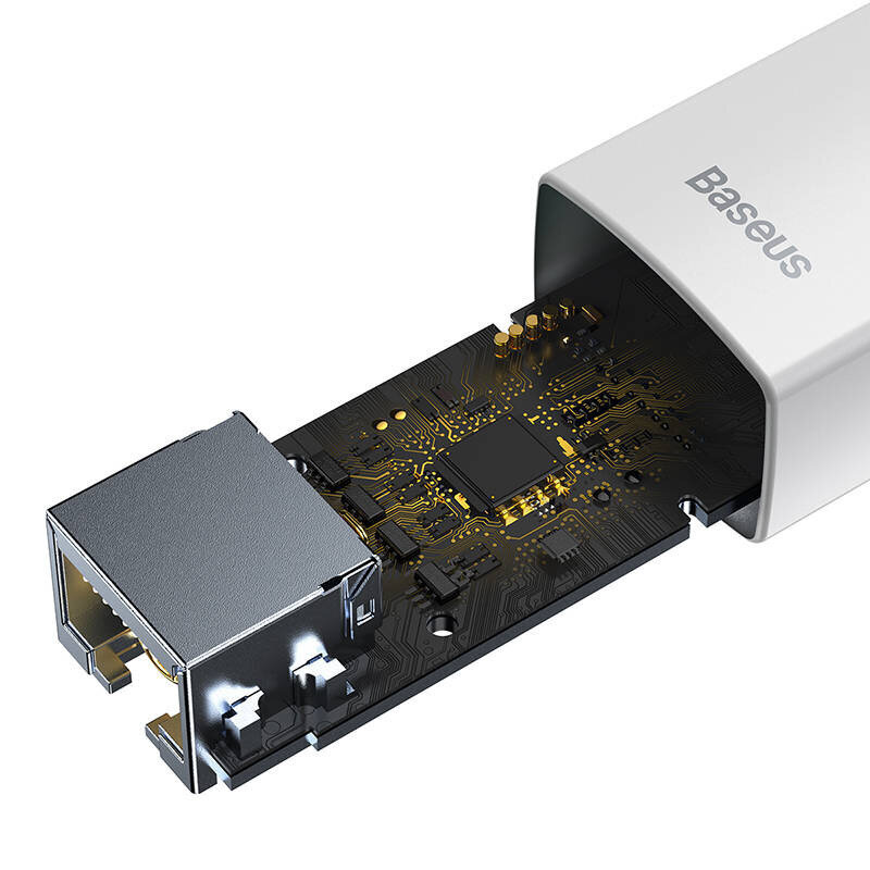 Baseus Lite Series USB to RJ45 tīkla adapteris, 100Mbps (balts) cena un informācija | Adapteri un USB centrmezgli | 220.lv