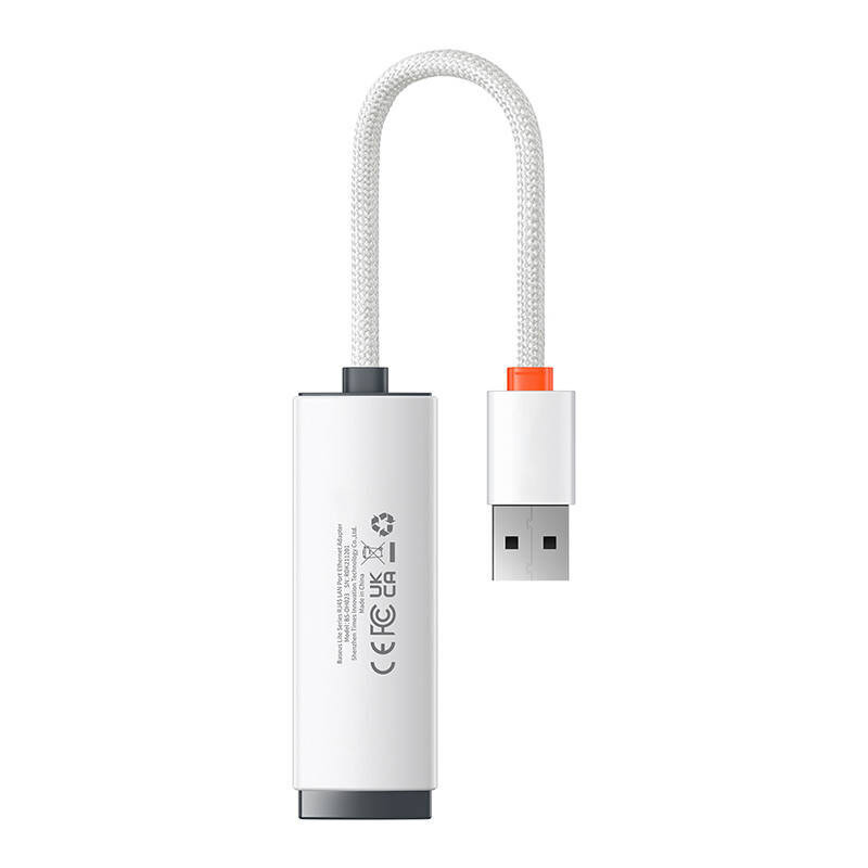 Baseus Lite Series USB to RJ45 tīkla adapteris, 100Mbps (balts) cena un informācija | Adapteri un USB centrmezgli | 220.lv