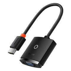 Baseus Lite Series HDMI uz VGA adapteris, ar audio (melns) цена и информация | Адаптеры и USB разветвители | 220.lv