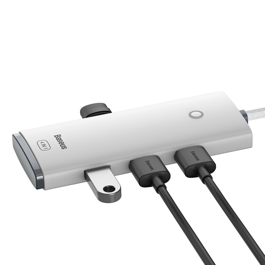 Baseus Lite Series HUB USB adapter - 4x USB 3.0 2m white (WKQX030202) cena un informācija | Adapteri un USB centrmezgli | 220.lv