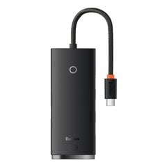 Baseus Lite Series HUB USB Type C adapter - 4x USB 3.0 25cm black (WKQX030301) cena un informācija | Baseus Datortehnika | 220.lv