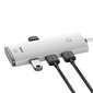 Baseus Lite Series HUB USB Type C adapter - 4x USB 3.0 25cm white (WKQX030302) цена и информация | Adapteri un USB centrmezgli | 220.lv