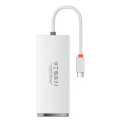 Baseus Lite Series HUB USB Type C adapter - 4x USB 3.0 25cm white (WKQX030302) cena un informācija | Adapteri un USB centrmezgli | 220.lv