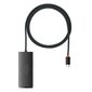 Baseus Lite Series HUB USB Type C adapter - 4x USB 3.0 1m black (WKQX030401) cena un informācija | Adapteri un USB centrmezgli | 220.lv