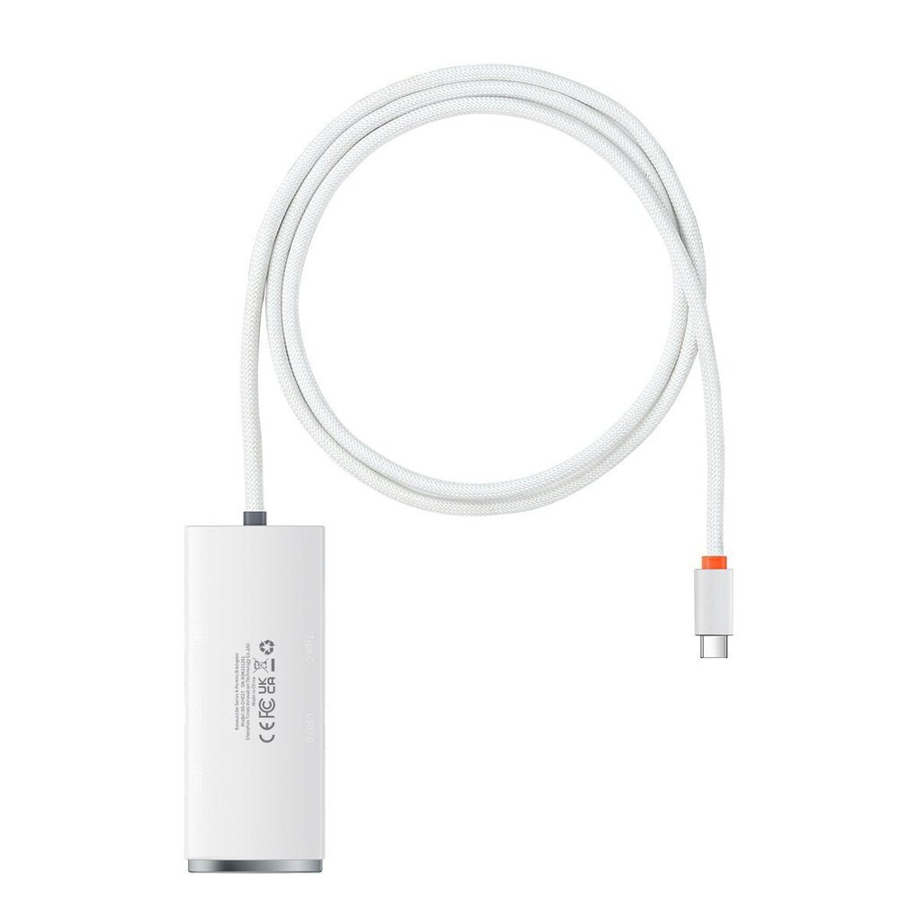 Baseus Lite Series HUB USB Type C adapter - 4x USB 3.0 1m white (WKQX030402) cena un informācija | Adapteri un USB centrmezgli | 220.lv