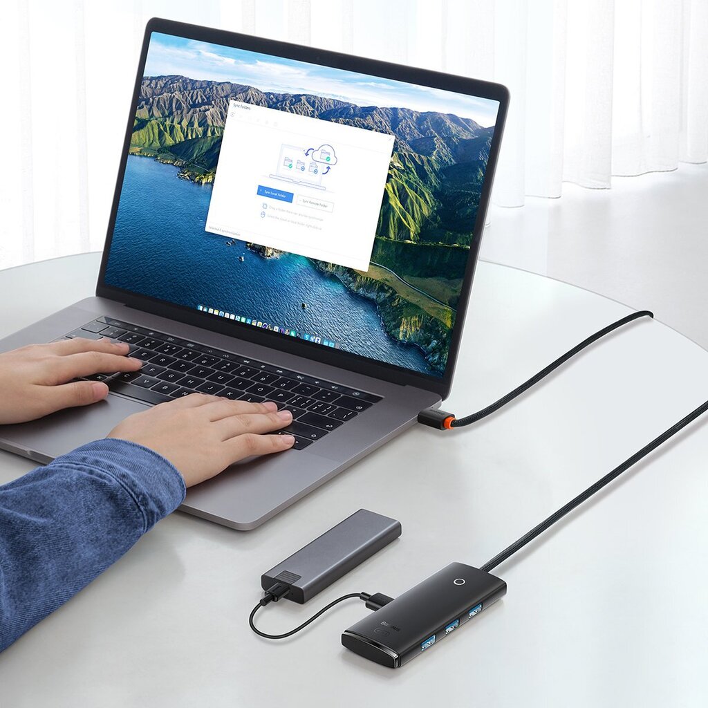 Baseus Lite Series HUB USB Type C adapter - 4x USB 3.0 2m black (WKQX030501) цена и информация | Adapteri un USB centrmezgli | 220.lv