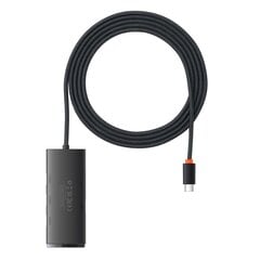 Baseus Lite Series HUB USB Type C adapter - 4x USB 3.0 2m black (WKQX030501) cena un informācija | Baseus Datortehnika | 220.lv