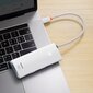 Baseus Lite Series adapter HUB USB Type C - HDMI / 4x USB 3.0 20cm white (WKQX040002) cena un informācija | Adapteri un USB centrmezgli | 220.lv