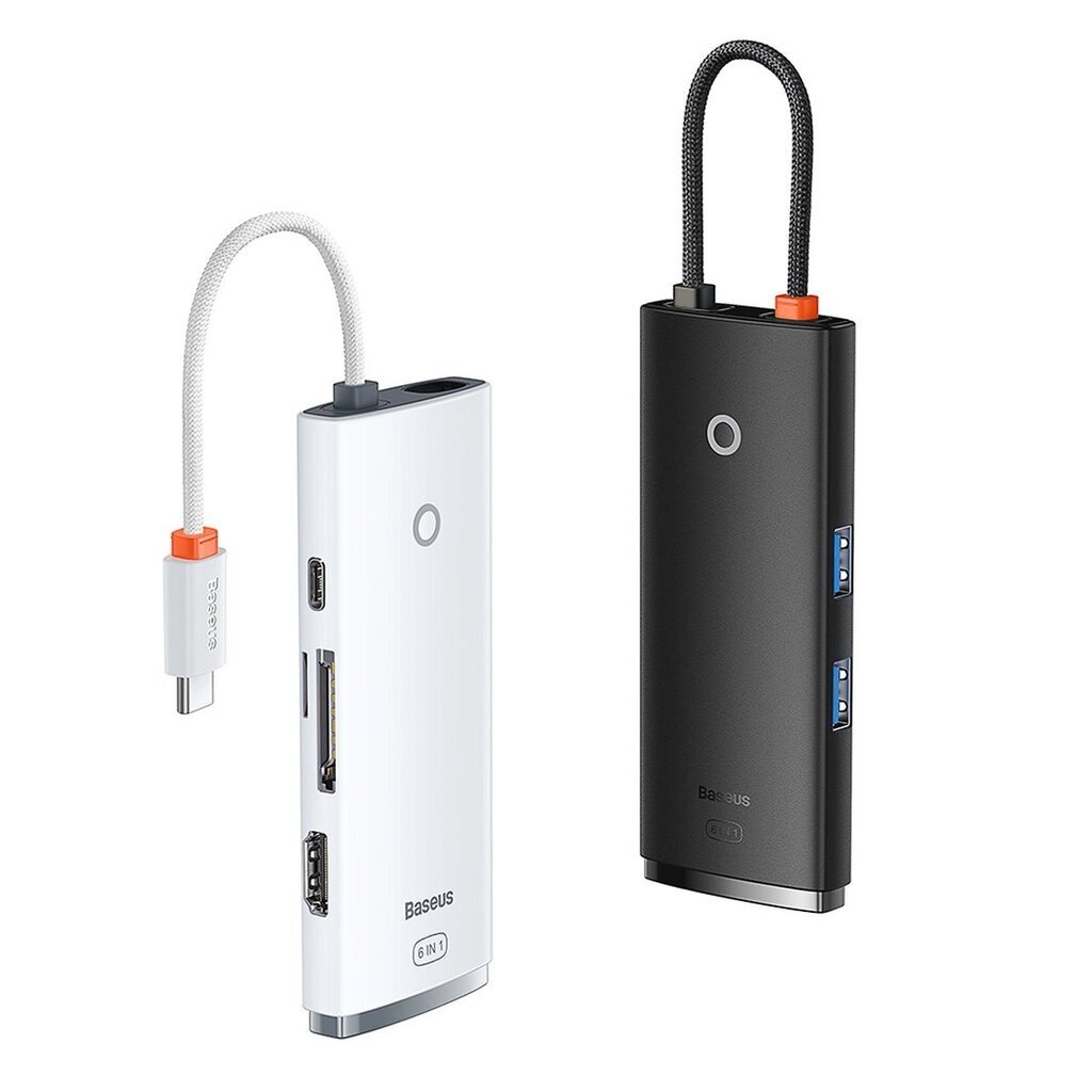 Baseus Lite Series multifunctional HUB USB Type C - 2 x USB 3.0 / USB Type C PD / HDMI 1,4 / SD / TF black (WKQX050101) цена и информация | Adapteri un USB centrmezgli | 220.lv