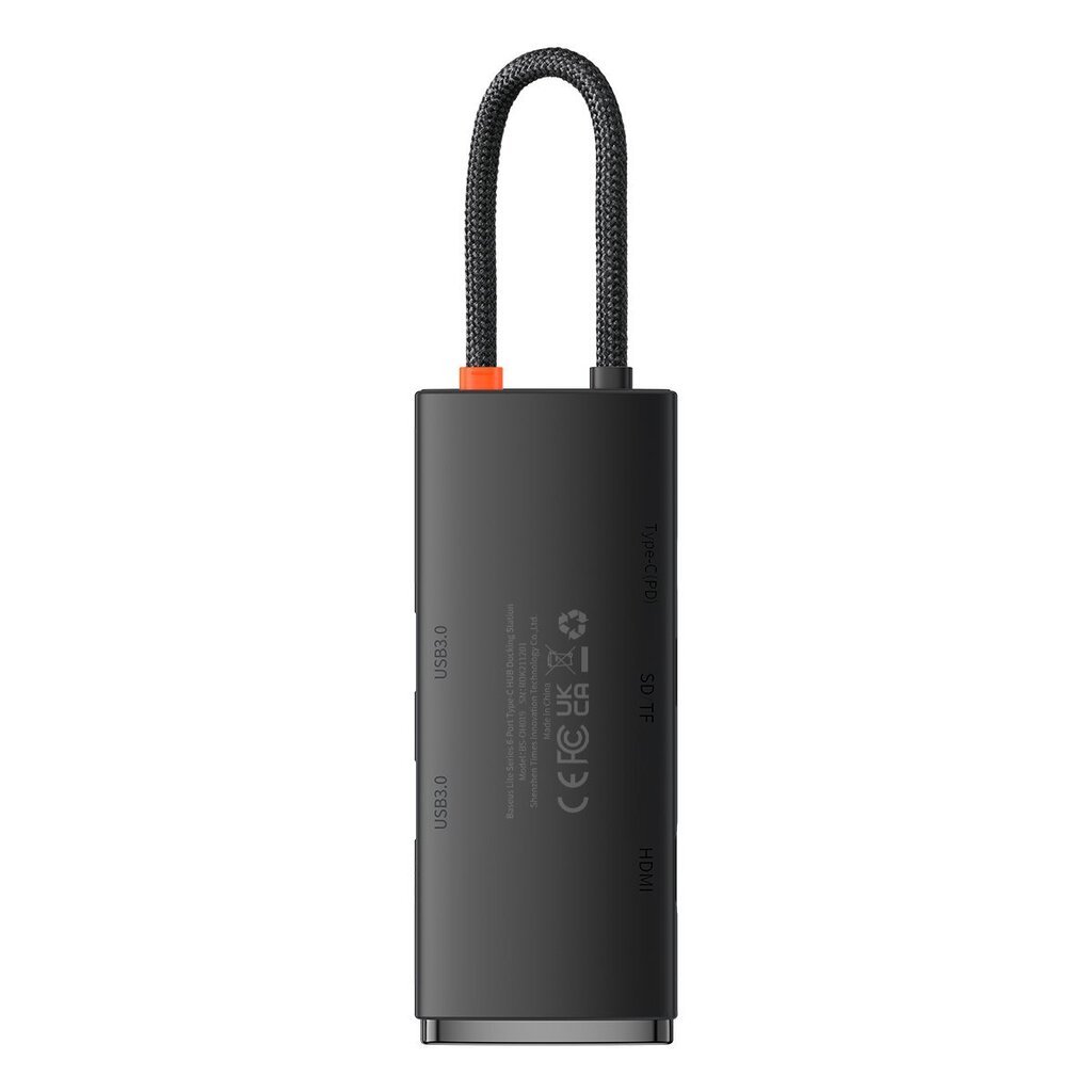 Baseus Lite Series multifunctional HUB USB Type C - 2 x USB 3.0 / USB Type C PD / HDMI 1,4 / SD / TF black (WKQX050101) cena un informācija | Adapteri un USB centrmezgli | 220.lv