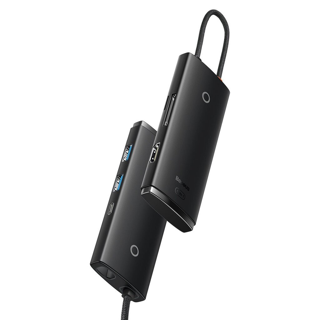 Baseus Lite Series multifunctional HUB USB Type C - 2 x USB 3.0 / USB Type C PD / HDMI 1,4 / SD / TF black (WKQX050101) cena un informācija | Adapteri un USB centrmezgli | 220.lv