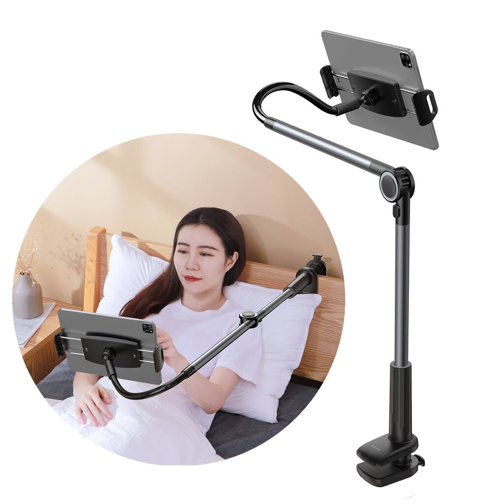 Baseus Otaku universal phone holder tablet stand lazy holder gray (LUZQ000013) cena un informācija | Auto turētāji | 220.lv