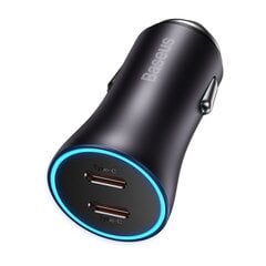 Зарядное устройство Baseus Golden Contactor Pro car charger 2x USB-C 40W gray (CGJP000013) цена и информация | Зарядные устройства для телефонов | 220.lv