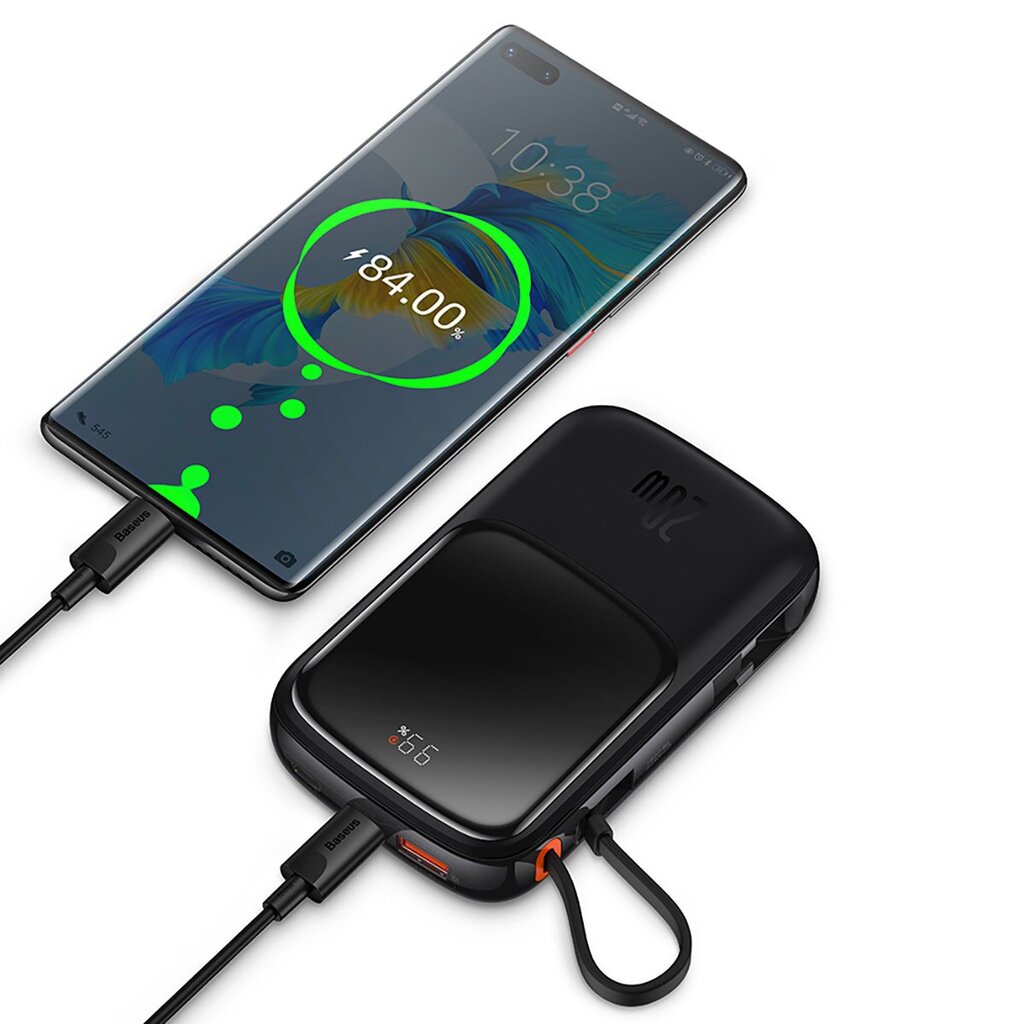 Baseus Qpow power bank 10000mAh built-in Lightning 20W Quick Charge cable SCP AFC FCP purple (PPQD020005) cena un informācija | Lādētāji-akumulatori (Power bank) | 220.lv