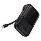 Baseus Qpow power bank 10000mAh built-in USB Type-C cable 22.5W Quick Charge SCP AFC FCP black (PPQD020101) cena un informācija | Lādētāji-akumulatori (Power bank) | 220.lv