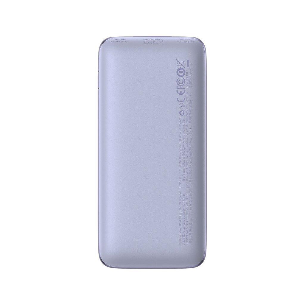 Baseus Bipow Pro powerbank 10000mAh 20W + 3A USB cable 0.3m purple (PPBD040105) cena un informācija | Lādētāji-akumulatori (Power bank) | 220.lv