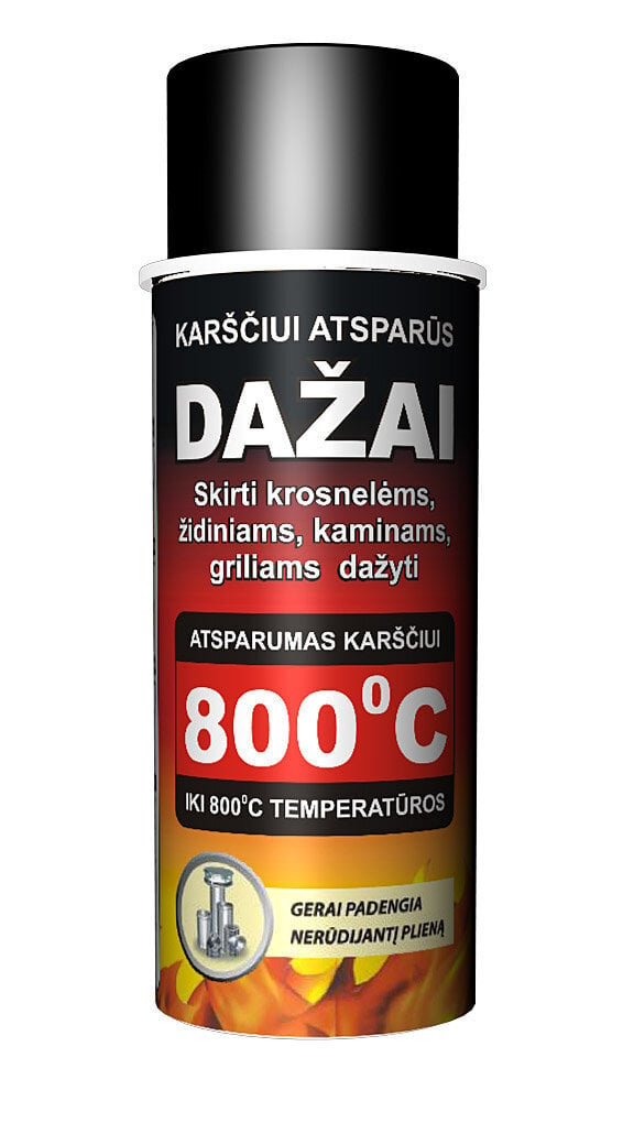 Karstumizturīga krāsa, 400 ml (krāsa: antracīts) cena un informācija | Kamīnu un krāšņu aksesuāri | 220.lv