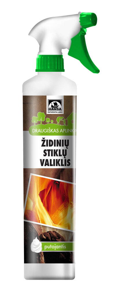 Kamīna stikla tīrītājs (videi draudzīgs), 500 ml cena un informācija | Kamīnu un krāšņu aksesuāri | 220.lv