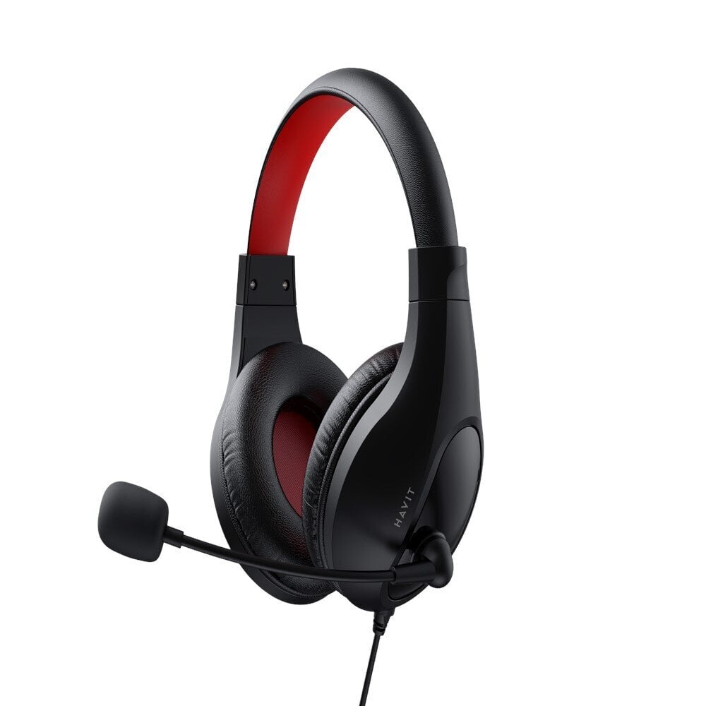 HAVIT vadu austiņas HV-H2116D on-ear ar mikrofonu, melnas/sarkanas цена и информация | Austiņas | 220.lv