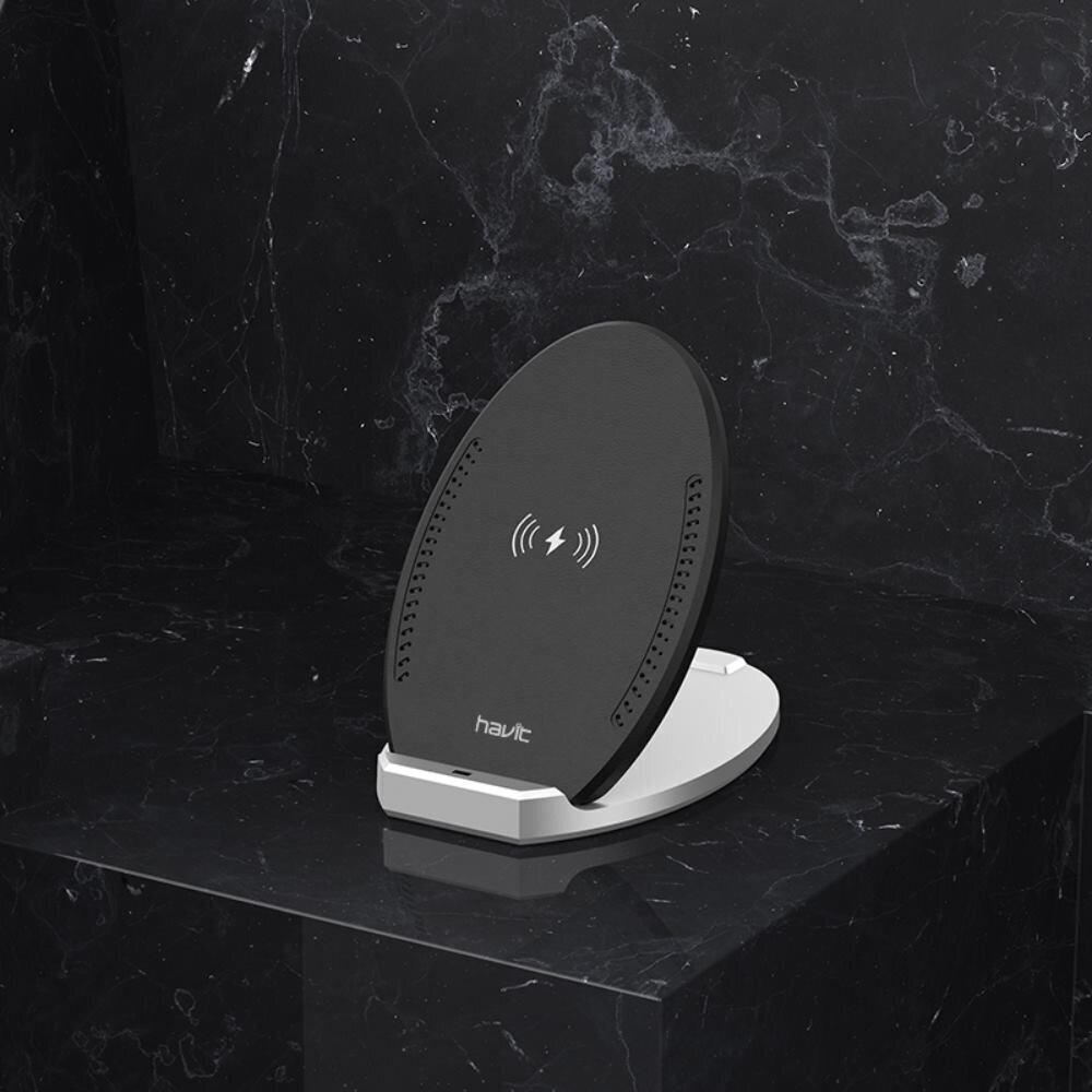 HAVIT wireless charger W3005 2w1 10W black cena un informācija | Lādētāji un adapteri | 220.lv