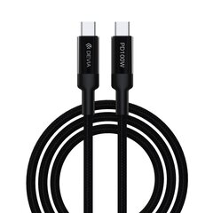 Devia cable Extreme PD USB-C - USB-C 1,5 m 100W Black цена и информация | Кабели для телефонов | 220.lv