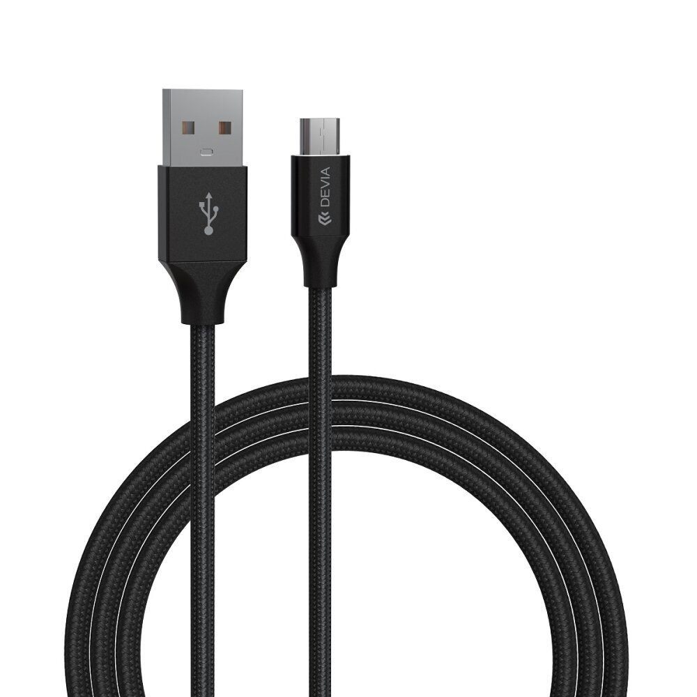 Devia cable Gracious USB - MicroUSB 1,0 m 2,4A black cena un informācija | Savienotājkabeļi | 220.lv