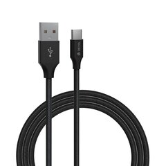 Кабель Devia Gracious USB - USB-C, 1,0 м, 2,4A, чёрный цена и информация | Кабели для телефонов | 220.lv