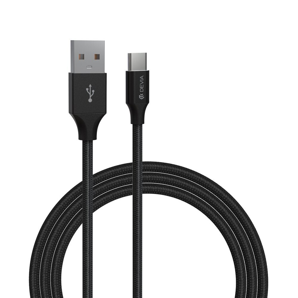 Devia cable Gracious USB - USB-C 2,0 m 2,1A black cena un informācija | Savienotājkabeļi | 220.lv