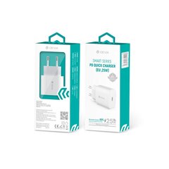 Devia wall charger Smart PD 25W 1x USB-C white cena un informācija | Lādētāji un adapteri | 220.lv