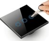 Skāriengaismas slēdzis, trīskāršs stikls, melns ar apaļu pogu Maclean Energy cena un informācija | Elektrības slēdži, rozetes | 220.lv