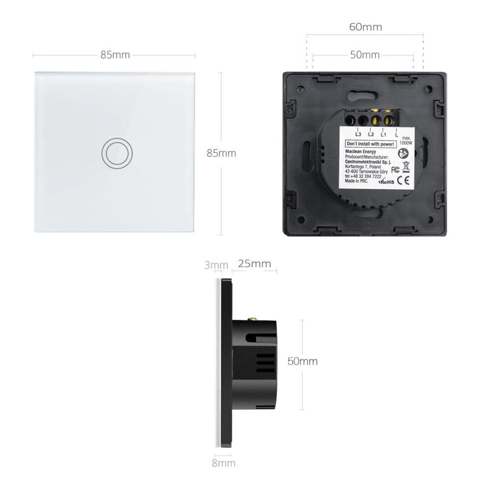 Maclean Touch Light Switch jungiklis cena un informācija | Elektrības slēdži, rozetes | 220.lv