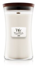 Aromātiskā svece WoodWick Linen, 609,5 g cena un informācija | Sveces un svečturi | 220.lv